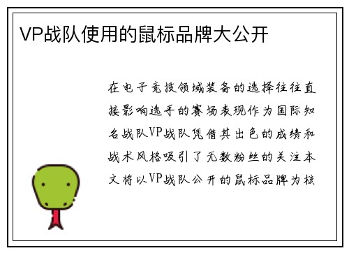 VP战队使用的鼠标品牌大公开